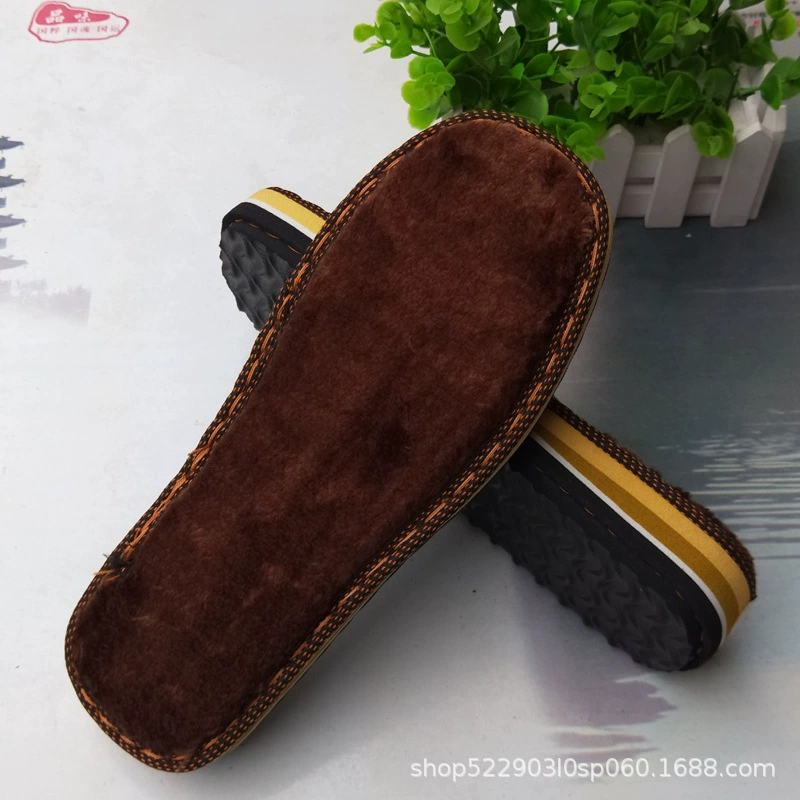 De Zhimei Нескользящие износостойкие шерстяные тапочки на флисовой подкладке с утолщенным крючком, нижняя тканая утолщенная подошва на флисовой подкладке, оптовая продажа, сумка