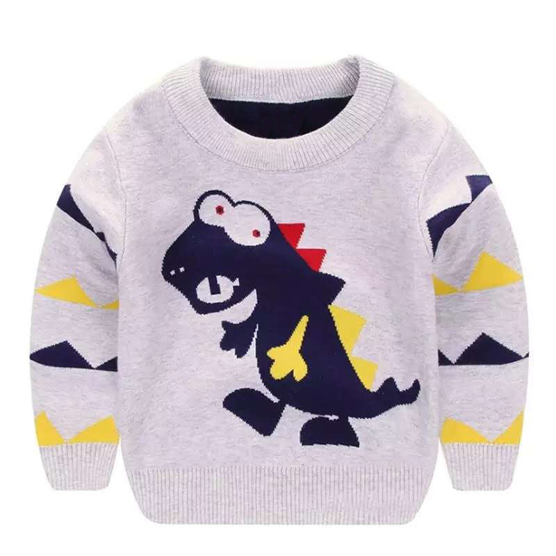 New European and American children's sweater cartoon dinosaur children's sweater base pullover sweater factory direct sales New European and American children's sweater cartoon dinosaur children's sweater base pullover sweater factory direct sales