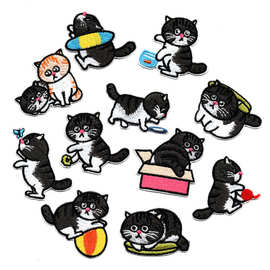 可爱动物猫咪布贴儿童补丁贴小猫布贴可缝可熨烫装饰布贴