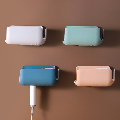Yiyue Bathroom Shelf Multi-functional Hairdryer Bracket Hole-free Storage Shelf Hairdryer Tissue Storage Box
