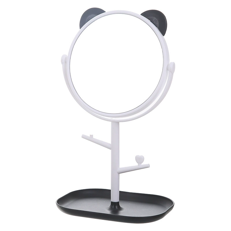 Cat Ear Table Makeup Mirror, Rotatable HD Desktop Dressing Mirror, Princess Dorm Mirror