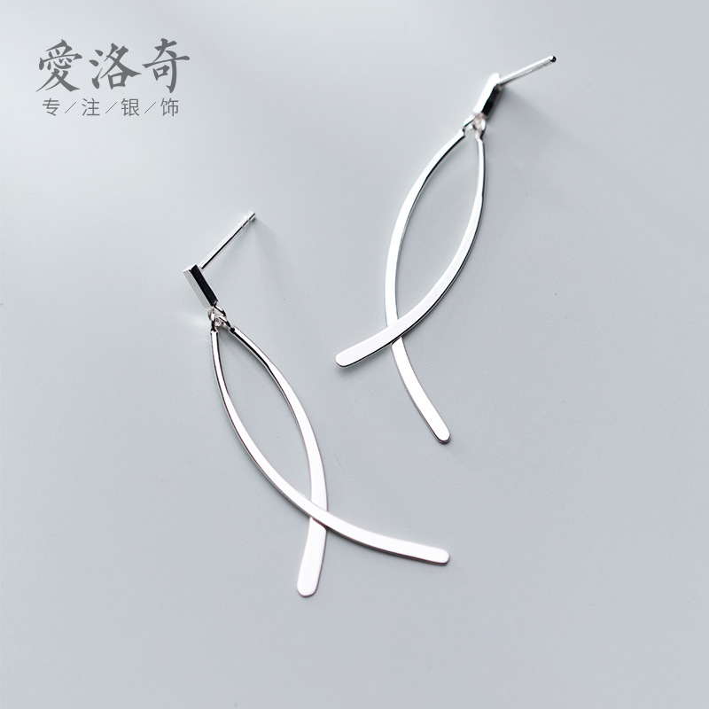 Nalan S925 Earrings for Women Japanese Style Style Simple Stylish Sweet Line Tassel Earrings Elegant Earrings G2425