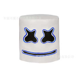 电音节乳胶LDE灯棉花糖头套DJ头盔万圣节直播酒吧互动面具Cosplay