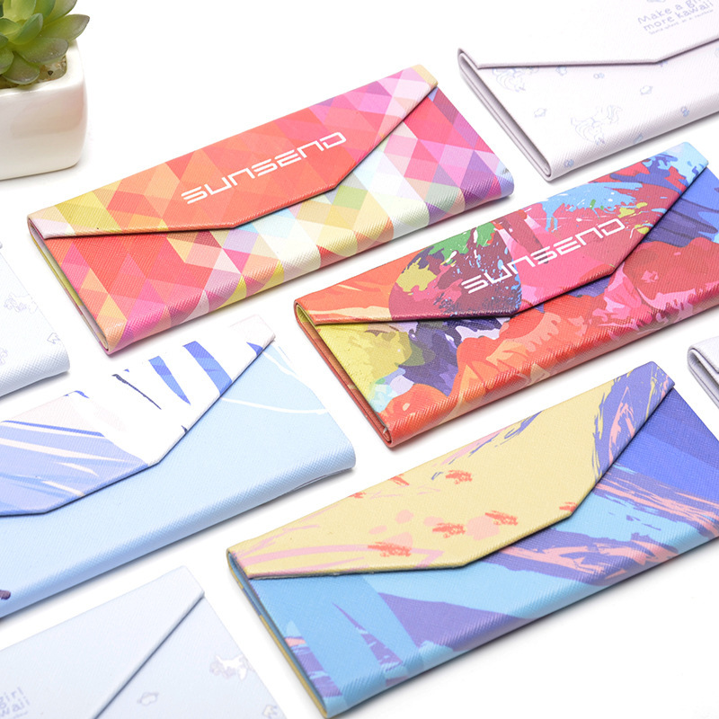 Korean Style Fresh Folding Lens Glasses Case Display Box Glasses Frame Myopia Glasses Sunglasses Ins Girl Simple