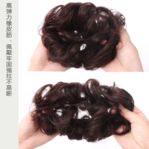 Manufacturer wholesale wig women's curling hair ring ball head hair twister fluffy matte simulation hair bun flower bud hair bun head flower