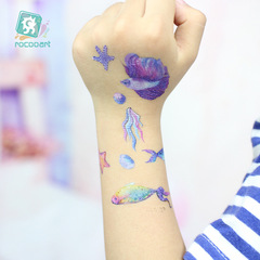 瑞卡龍跨境防水兒童紋身貼 海洋鯊魚卡通紋身貼紙tattoo stickers