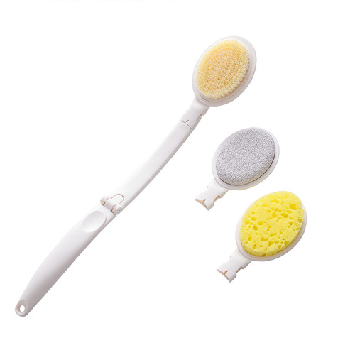 Long-handled bath brush, body rub, mud rub, back rub, dual-purpose Japanese bath brush, bath ball, soft-bristled bath back brush
