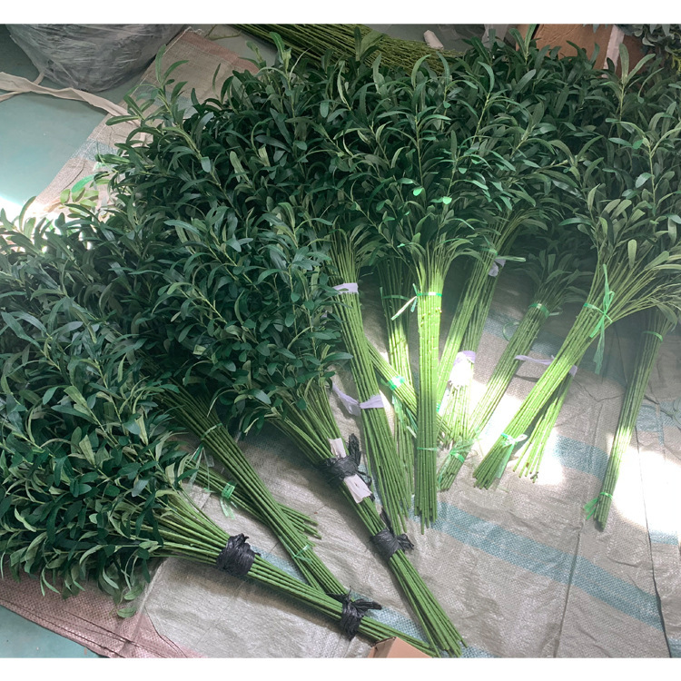 6 fork olive branch factory wholesale simulation olive branch wedding living room decoration fake flowers green plant leaves landscaping
