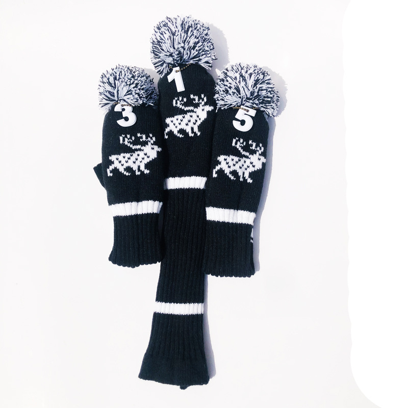 Transfronterizo Amazon Venta caliente cubierta del Club de Golf tela Golf conjunto de golf poste de madera cubierta Fuente de la fábrica al por mayor