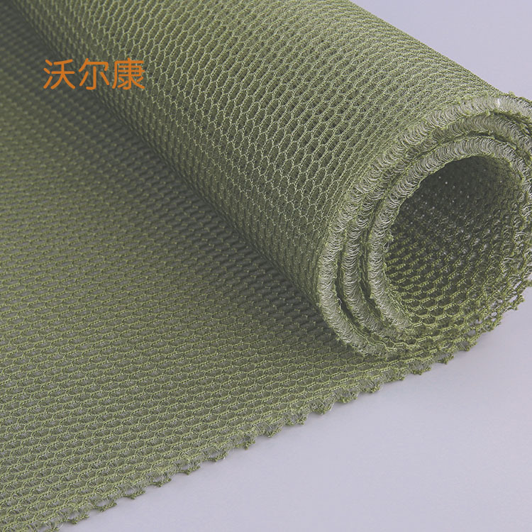 泉州沃尔康直销3d材料  高弹涤纶三明治网眼布 6mm透气3d蜂窝网布