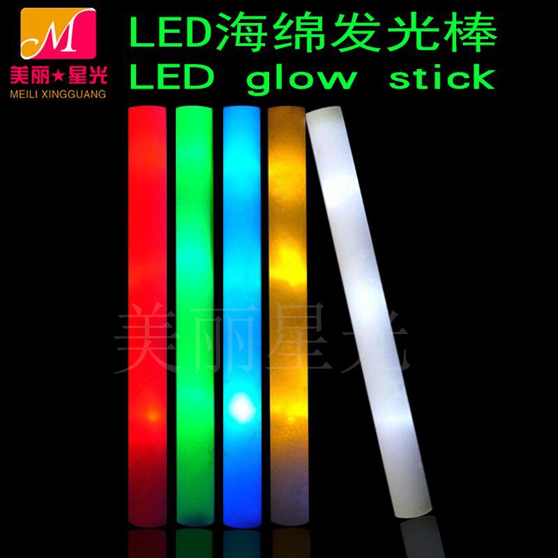 Accesorios luminosos de concierto, esponja, barra luminosa, 48 cm, esponja colorida, barra luminosa, fabricante de logotipos impresos