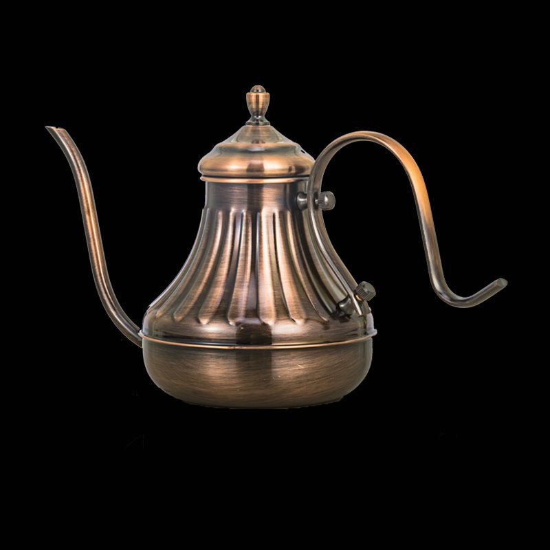 Thin mouth filter Emperor pot vintage stainless steel copper-plated thin mouth copper pot long mouth coffee pot hand pot