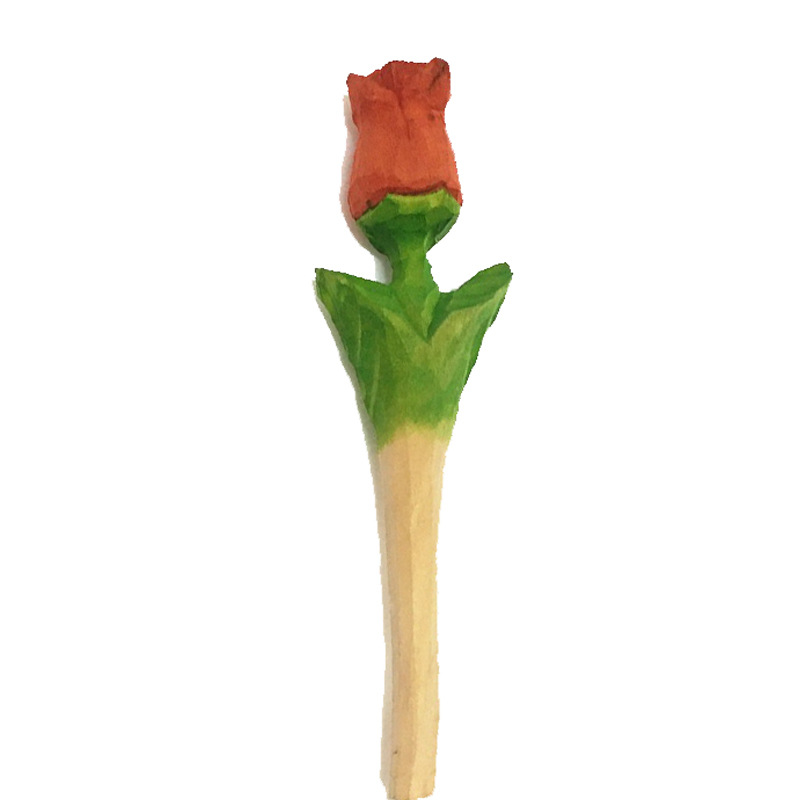 Jirafa elefante lindo animal de dibujos animados pluma tallada a mano creativa pluma de madera talla de madera pluma de gel DIY