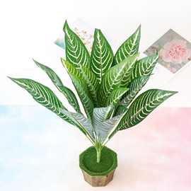 仿真树叶仿真植物墙 18头斑马叶 软装绿雕配件配材 户外工程专用