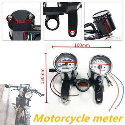 Motosiklet retro kiçik ikili odometr/taxometr kronşteyn dəsti