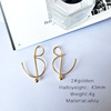 Design metal fashionable copper earrings, accessory, European style