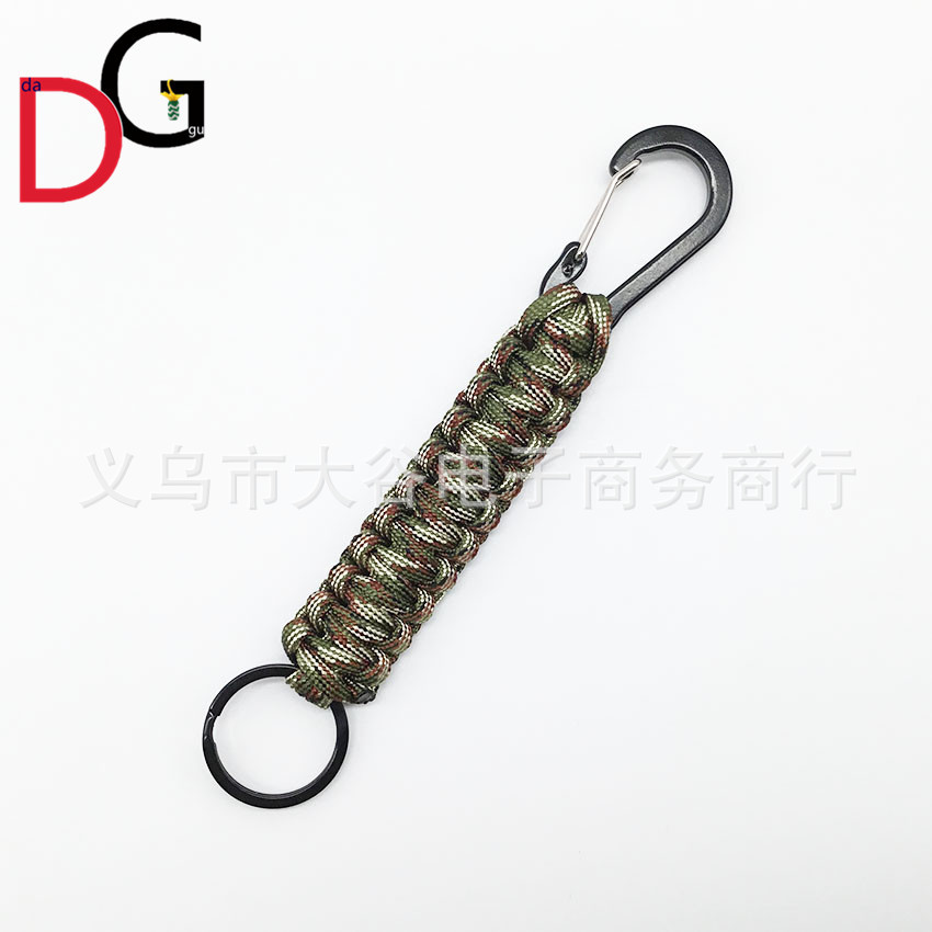 Amazon productos paraguas cuerda llavero negro montañismo primavera hebilla clave colgante paraguas al aire libre cuerda tejida llavero