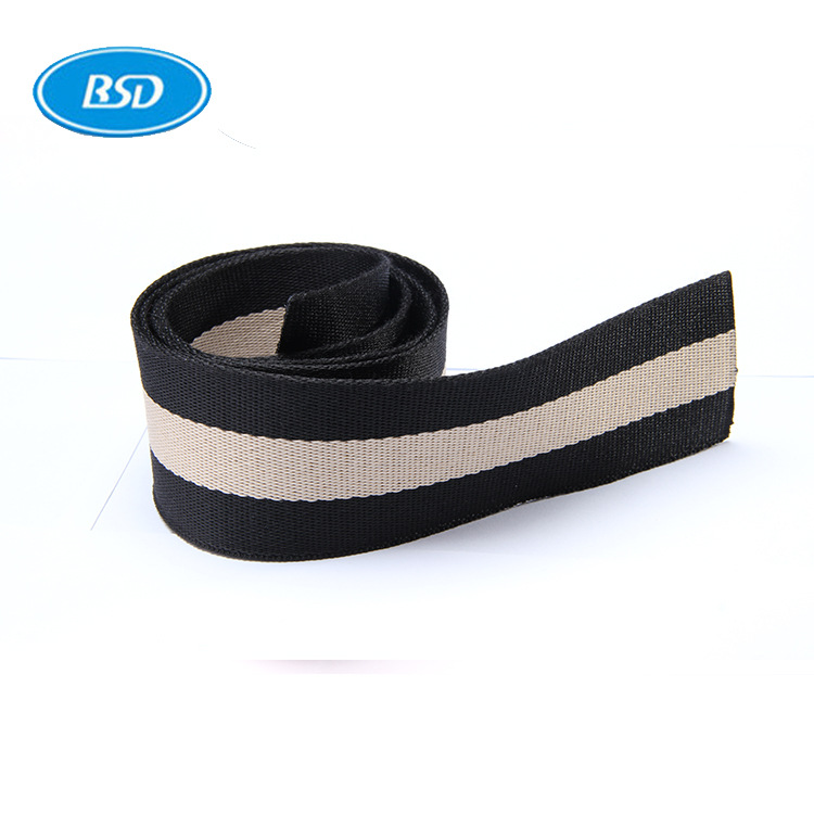 广州百事得直销涤棉织蓝绿条纹间色织带厂箱包头盔手机相机背带