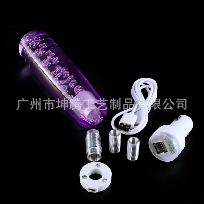 Cabeza de engranaje de cristal de modificación de coche caliente transfronteriza LED con cabeza de cambio de vapor cabeza de palo de engranaje