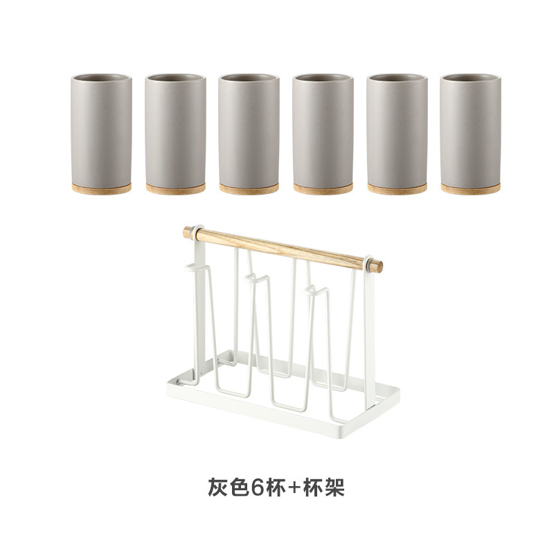 Taza de beber de cerámica traje hogar creativo sala de estar simple Nórdico Conjunto de agua taza 6 piezas traje con bandeja