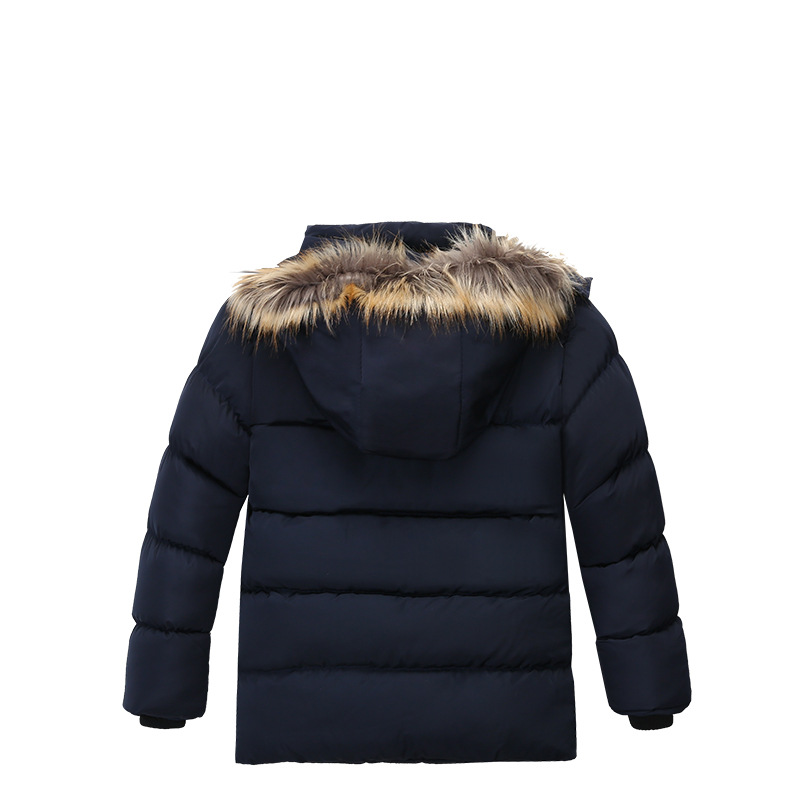 Invierno Ropa acolchada de algodón para niños ropa acolchada de algodón con capucha engrosada de moda para niños chaqueta acolchada de algodón con forro polar para niños ropa infantil transfronteriza