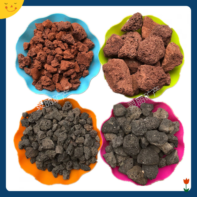 供应红色 黑色火山石 污水处理多孔火山石 园艺铺面用火山岩