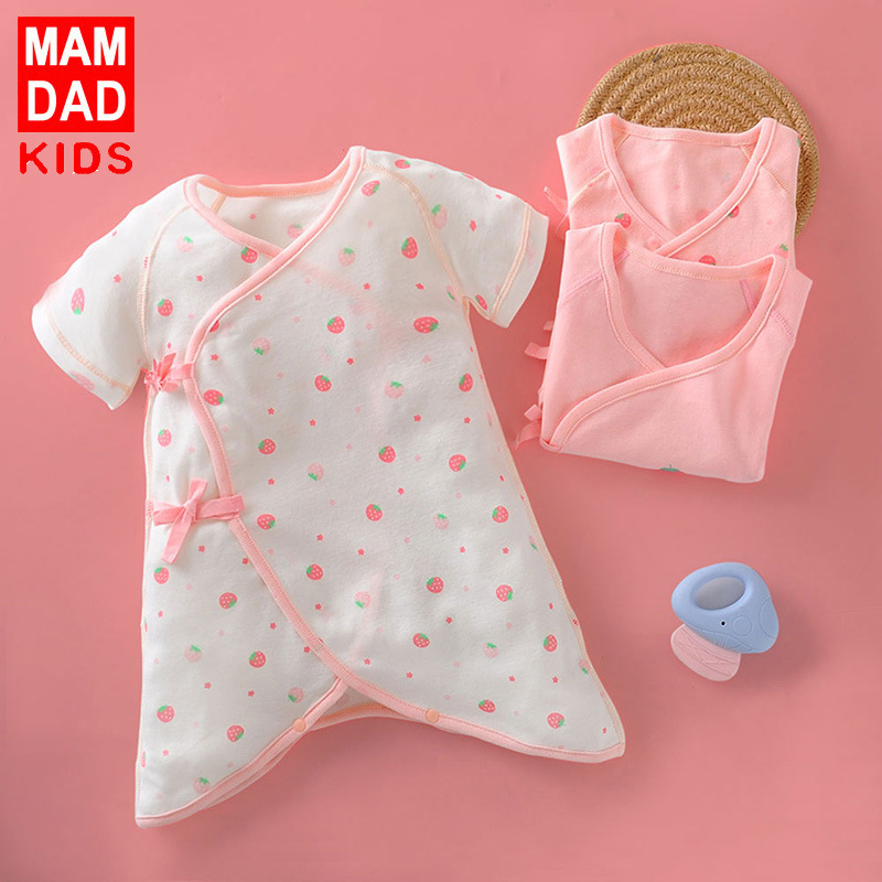 Newborn Butterfly Clothes Climbing Clothes Cotton Three-piece Short-sleeved Summer Thin Baby Climbing Clothes Short-sleeved