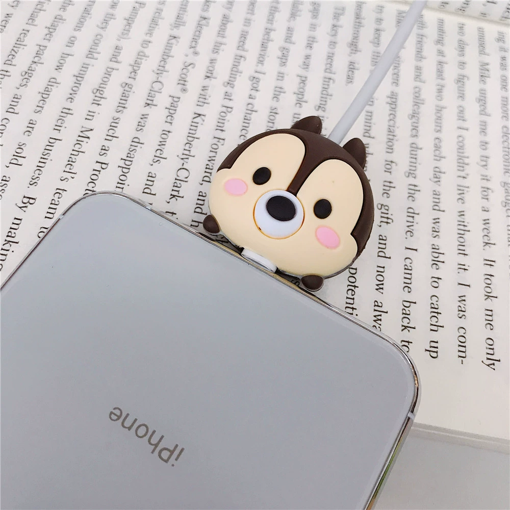Q version of the cartoon data cable protective cover is suitable
