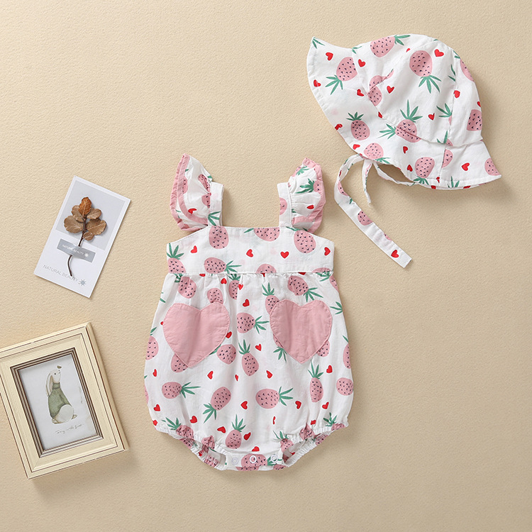 Baby clothes summer thin baby girl bag fart three months Internet celebrity baby clothes cute ins style triangle romper 3
