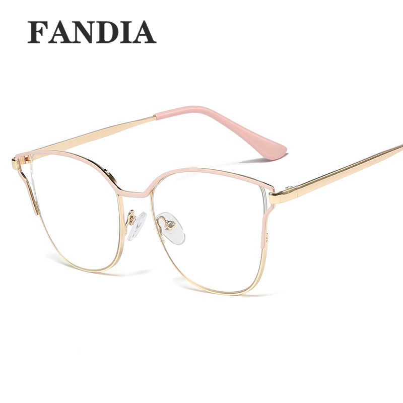 95538 Internet Celebrity retro artístico gafas de oreja de gato gafas lisas de mujer marco óptico gafas de moda se pueden equipar con gafas de miopía