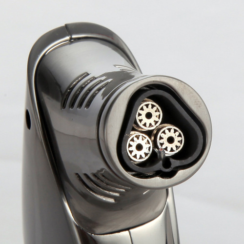 Jobon Classic Three-Layer Blue Flame Windproof Metal Straight Shot Cigar Lighter for Men