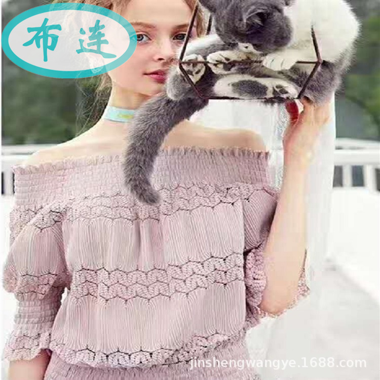 特价爆款针织面料涤纶提花网布粗针经编女装童装布料【欢迎议价】