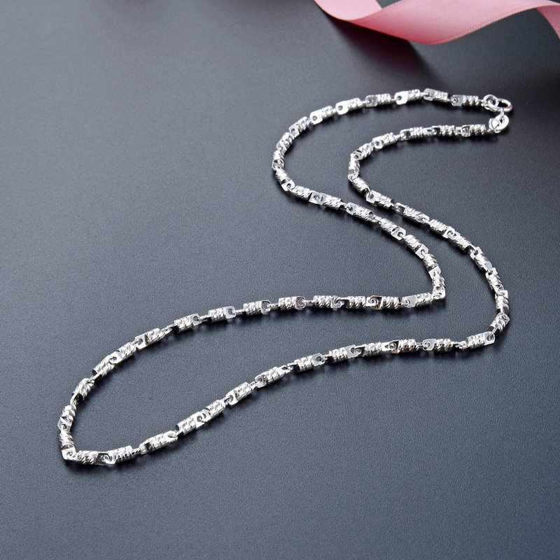 Collar de hombre de hip-hop europeo y americano S925 plata cadena de cilindro corto tendencia simple accesorios de comercio exterior transfronterizos de cadena única