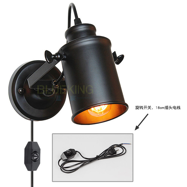 Americano retro pasillo proyector lámpara de pared balcón bar dormitorio lámpara de noche interior lámparas Zhongshan iluminación al por mayor