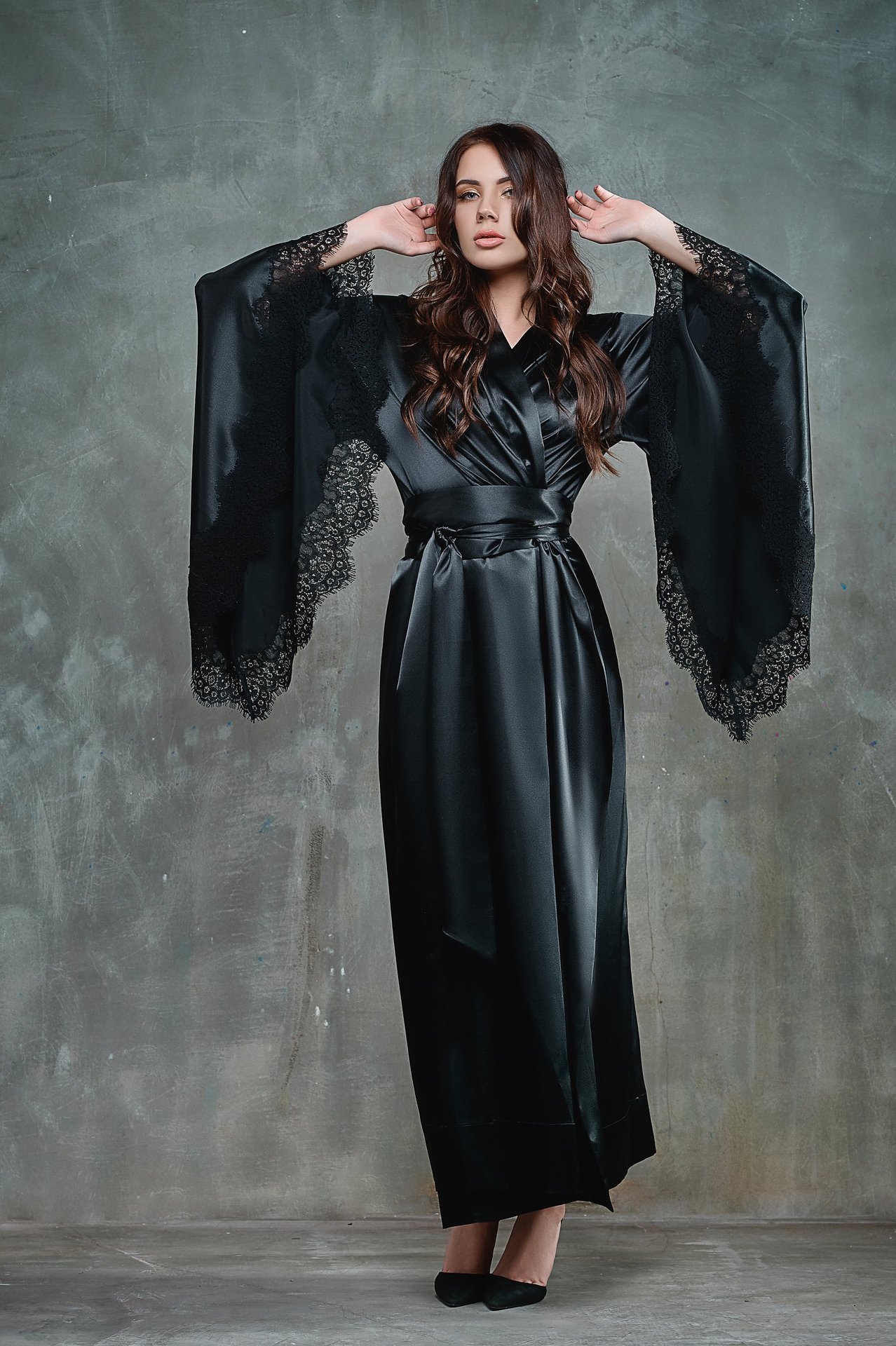 785 comercio Exterior de Europa y América más el tamaño lencería sexy color seda hogar Albornoz pelo Amazon