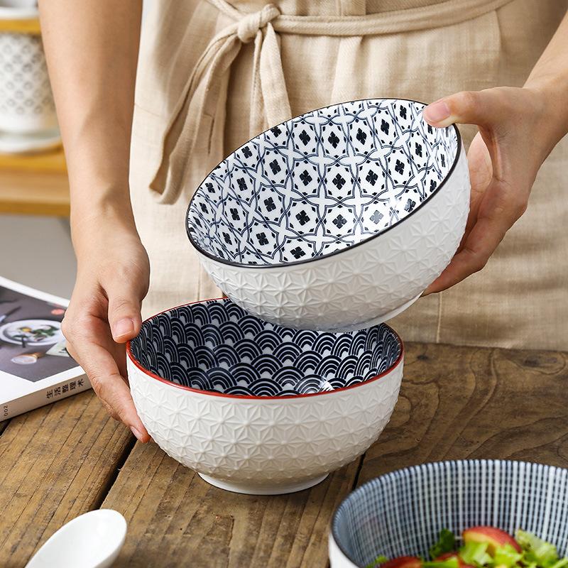 Nordic wind 6 -inch glaze colorful ceramic tableware home instant…