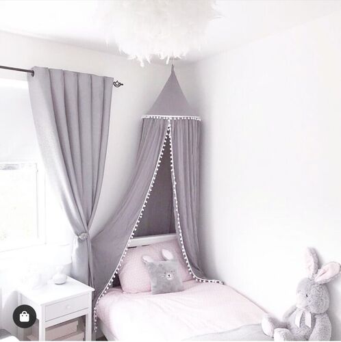 Nordic ins new mosquito net children's room decoration fur ball dome bed tent bed curtain tent mosquito net three colors