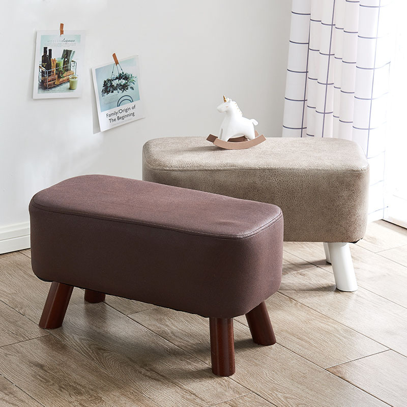 Homey Small Stool, Household Square Coffee Table Low stool Creative Fabric Sofa Bench Wooden Shoe Bench