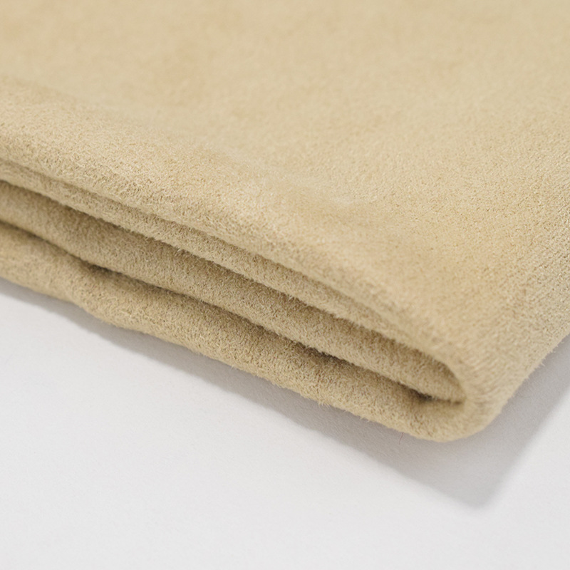 厂家批发春夏麂皮绒复合针织布面料时尚染色服装箱包童装面料