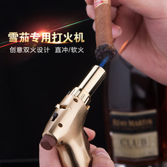 Zhongbang windproof straight inflatable lighter moxibustion cigar welding gun cigarette lighter outdoor kitchen barbecue flame gun