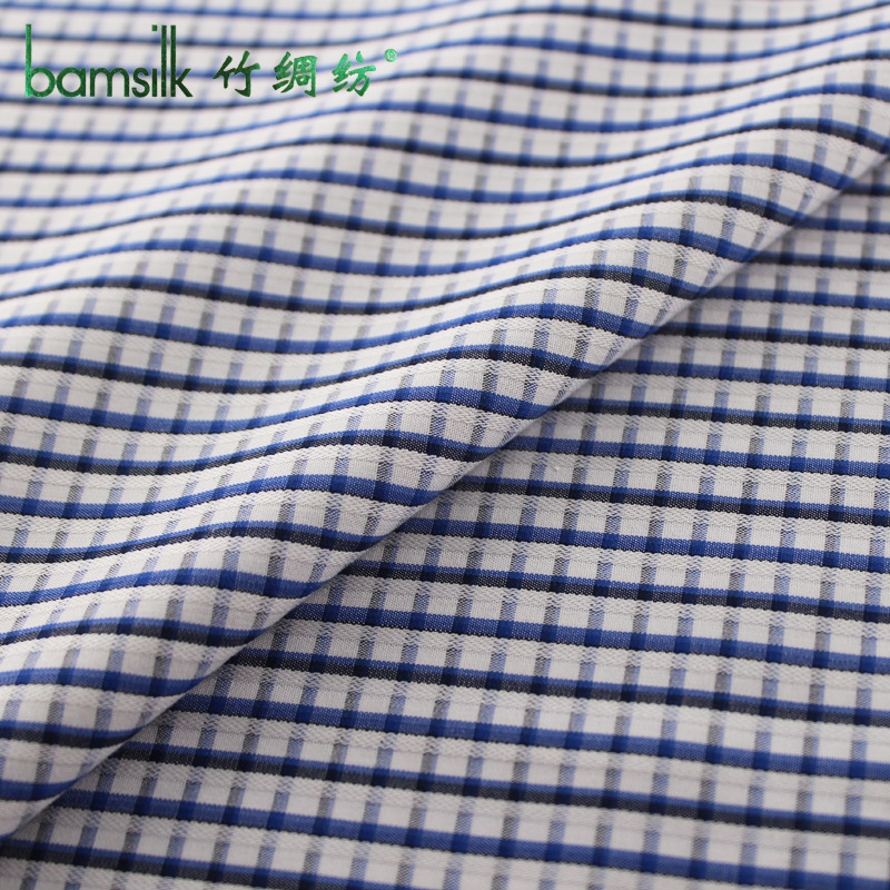 新款现货供应竹纤维短裤面料 男士休闲衬衫阿罗裤色织服装布料