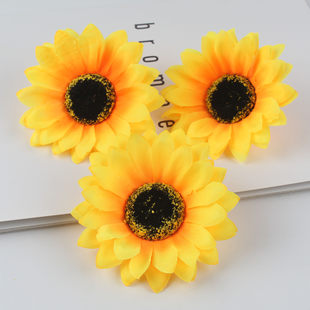 Sunflower head artificial flower head wholesale handmade silk flower sunflower chrysanthemum diy artificial flower accessories
