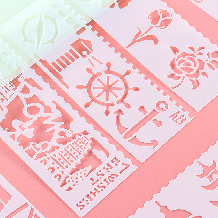 Новый шаблон для рисования длинной полосы 3 поколения 12 8 штук набор ручной газетной живописи ПЭТ шаблон маленькая линейка костюм