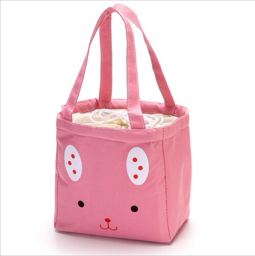 Cute Cartoon Picnic Ice Bag Canvas Large Tote Bag with Rice Waterproof Thickened Aluminum Foil Portable Insulation Bag