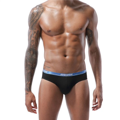 New men's underwear, young sexy and comfortable solid color modal sports loose breathable trendy men's briefs