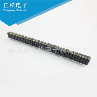 供应镀金环保2.54间距圆形插针/排针及圆孔母座