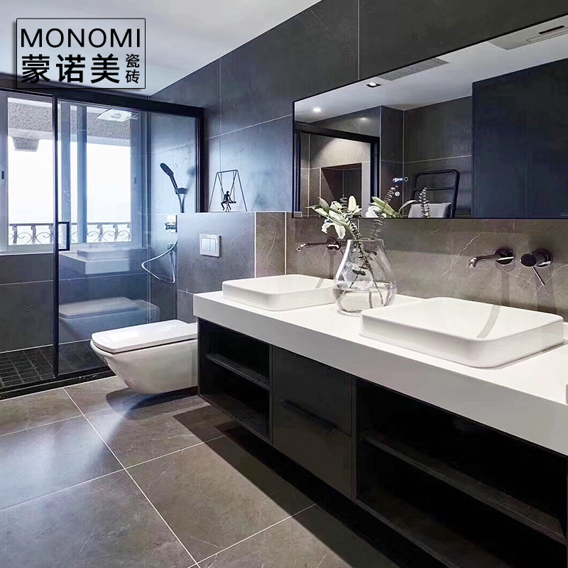 Modern Simple Grey Cement Tile 600x 600 Toilet Tile Kitchen Wall Tile Antique Tile Toilet Bathroom Tile