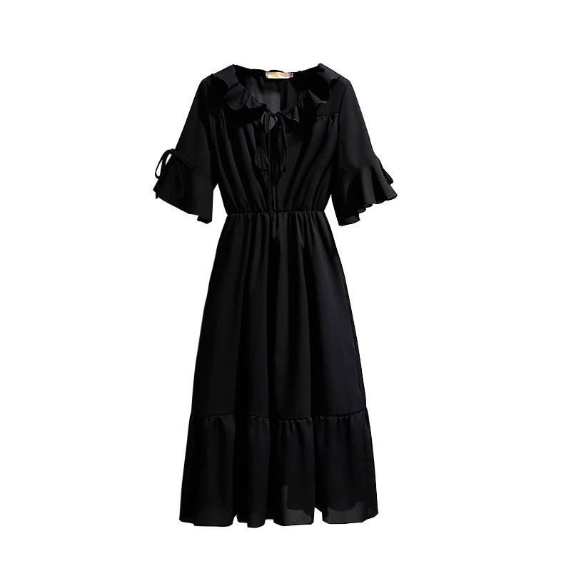 Платье летнее шифоновое ретро, plus size свободного кроя, корейский стиль, размеры 2XL–6XL