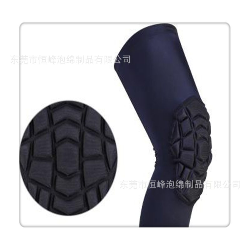 厂家供应eva海绵防寒保暖骑行护膝 冷热压贴布蜂窝泡绵护具