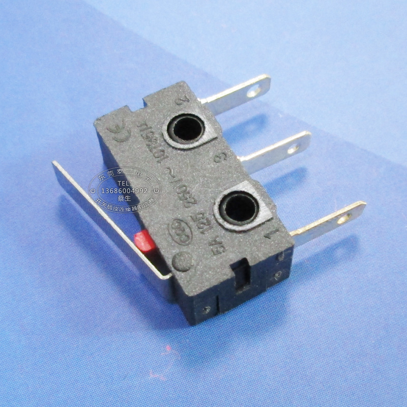 长脚7.1MM直柄小型行程开关 长脚焊线式小家电三脚微动开关KW12-B